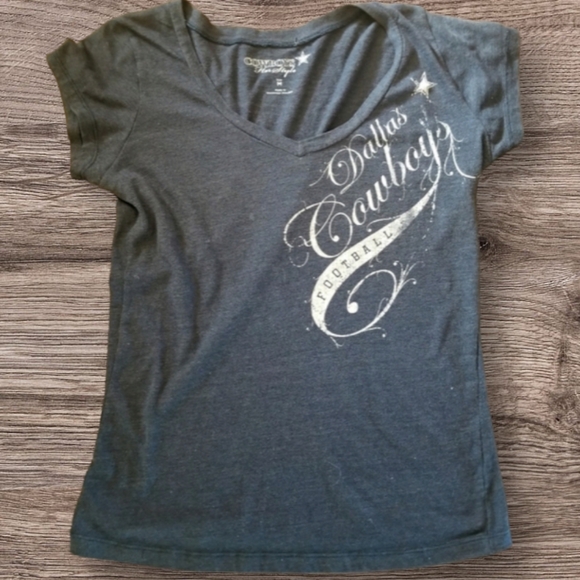 COWBOYS HER STYLE Tops - DALLAS COWBOYS FOOTBALL HER STYLE SIZE MEDIUM GRAY